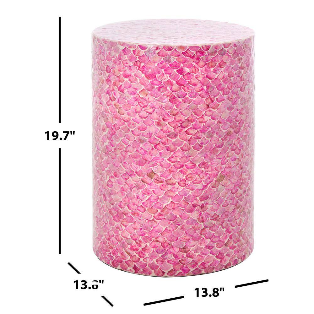 Emberlyn 22" Dark Pink Round Wood Accent Table