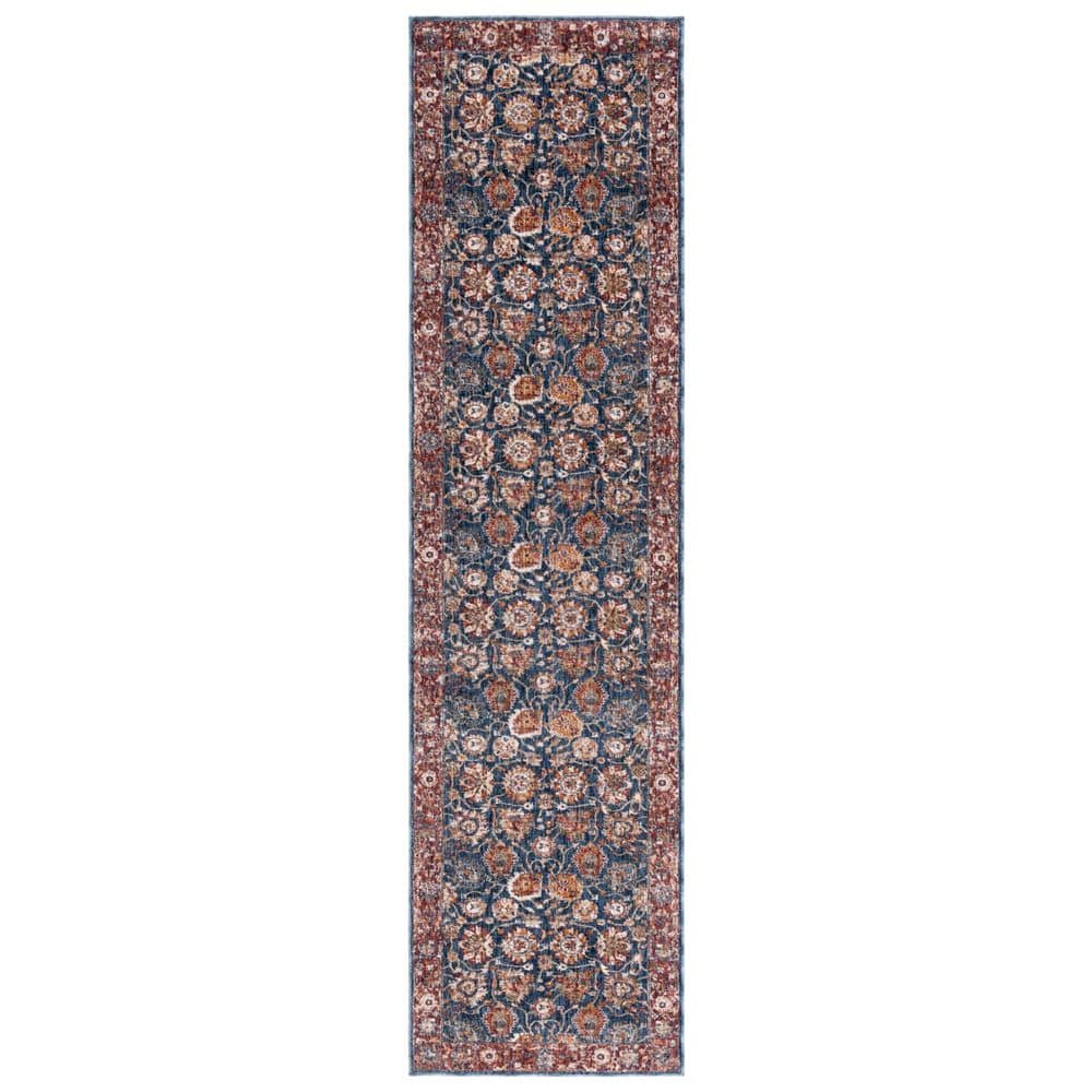 Heirloom 2 ft. x 8 ft. Navy/Rust Border Floral Runner Rug price history on PriceWatchPro
