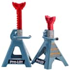 3-Ton Double Locking Pin Jack Stand with Cast Ductile Iron Ratchet Bar Pair