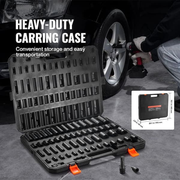 SKYSHALO 3/8 in. and 1/2 in. Impact Sockets Set 6 Point Drive Bit