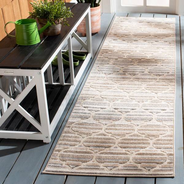 Cabana 2 x 7 Gray/Ivory Ogee Runner Rug