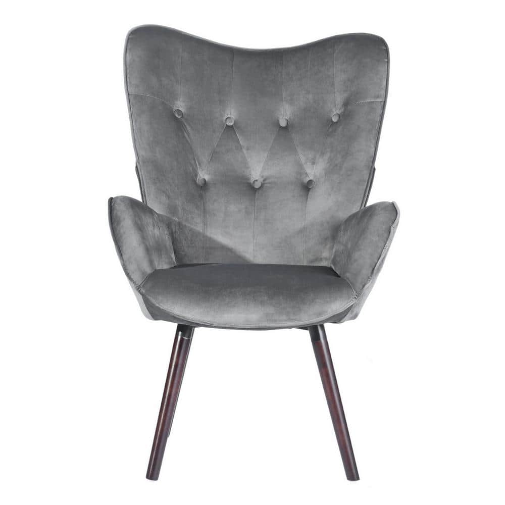 grey velvet chair