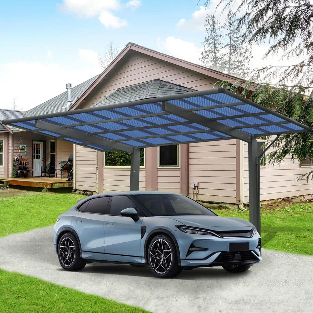 17 ft. W x 9 ft. D x 10.9 ft. H Charcoal Galvanized Metal Roof and Aluminum