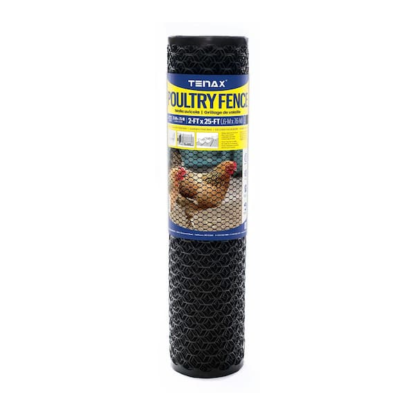 2 ft. x 25 ft. Poultry Fence Plastic Black