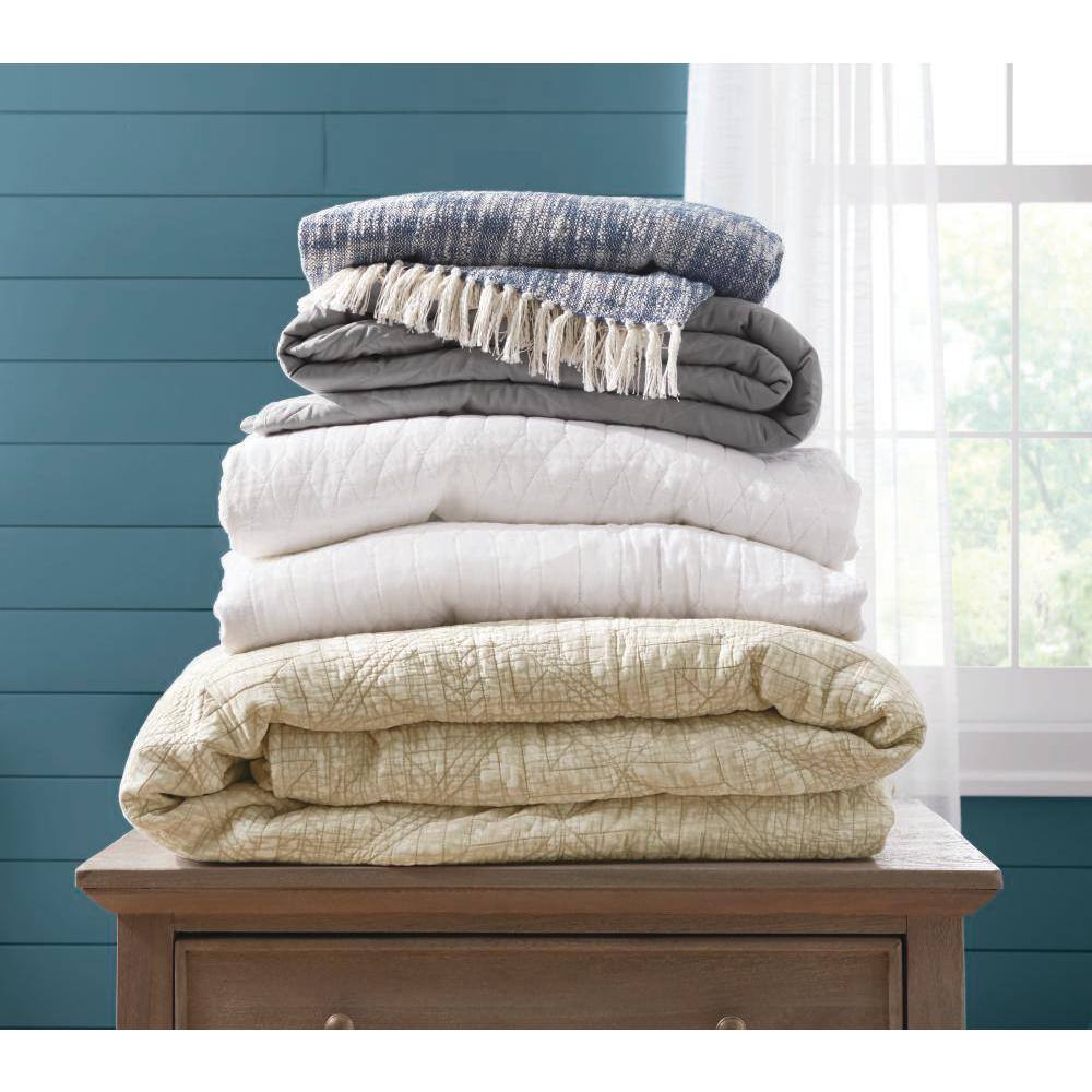 Organic Blue Cotton Reversible Throw Blanket 60" x 50"