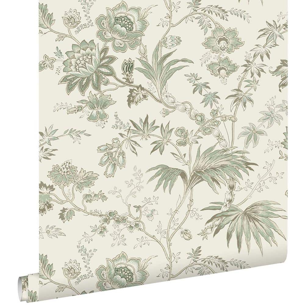 Juliet Neutral Jacobean Floral Non-Woven Wallpaper, 20.9" x 33'