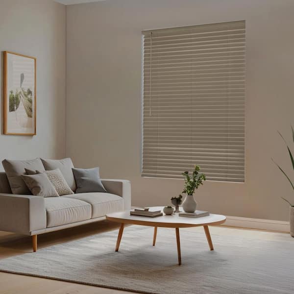 Custom Designer 2 in. Cordless Room Darkening Faux Wood Blinds