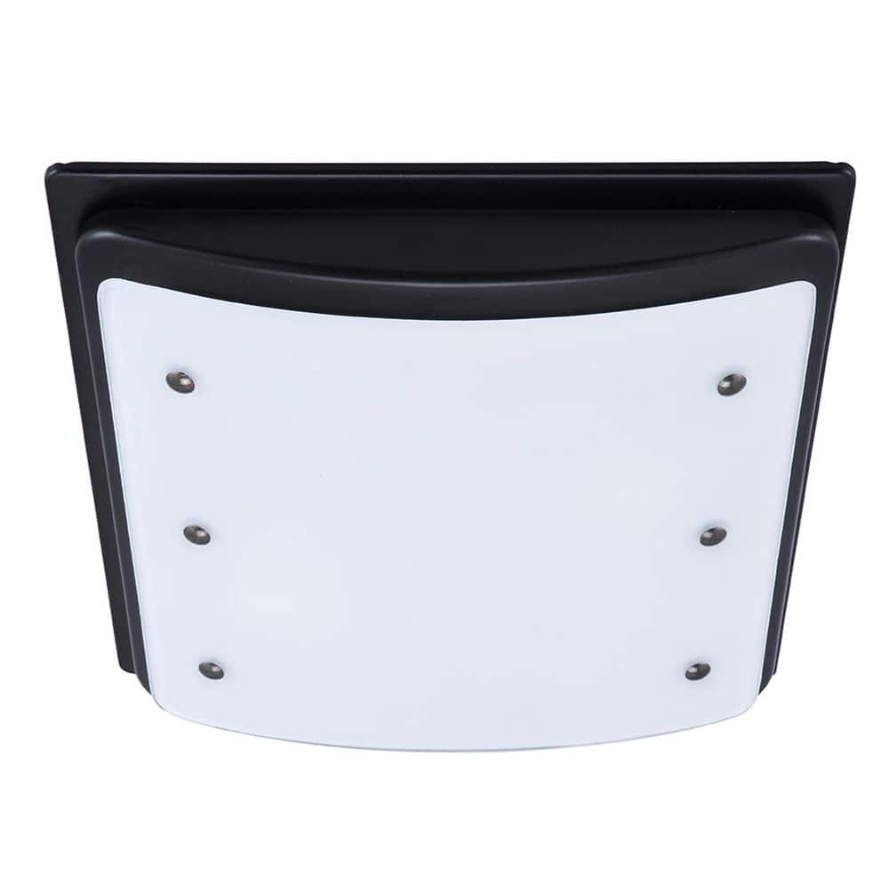 Matte Black Decorative Bathroom Ventilation Fan with Light