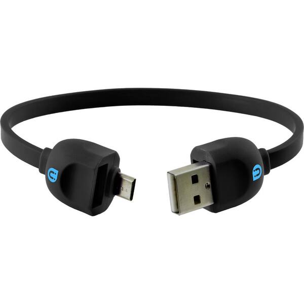 Uber Lock and Go Micro USB Sync Charge Cable Bracelet - Black