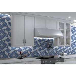 Luv Adore White/Blue/Gray 8 in. x 8 in. Smooth Matte Porcelain Floor and Wall Tile (8.17 sq. ft./Case)