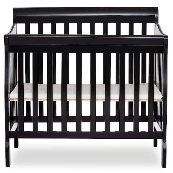 Dream On Me Aden Black 4-in-1 Convertible Mini Crib