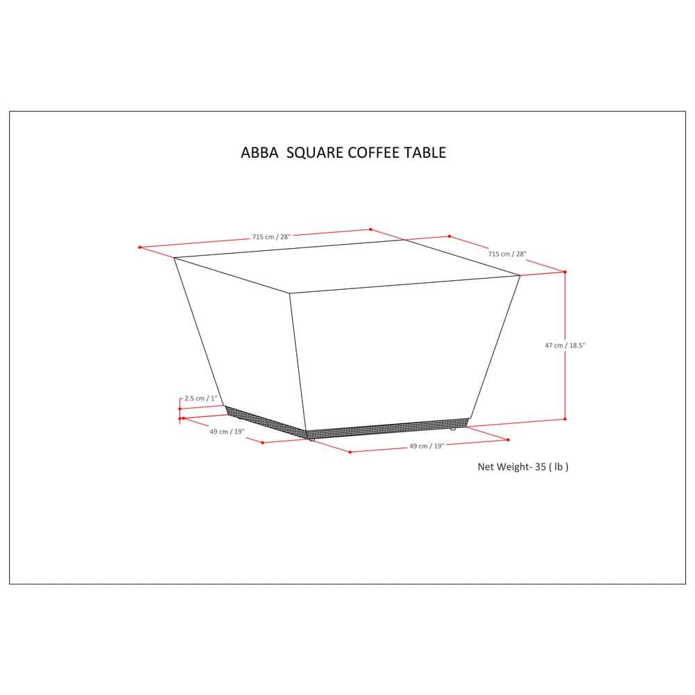 Abba Dark Brown Solid Mango Wood Square Coffee Table