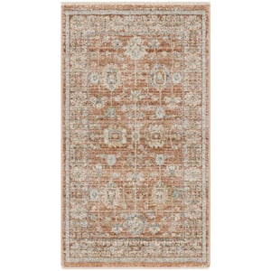 Traditional Home Terracotta 3 ft. x 5 ft. Distressed Traditional Area Rug