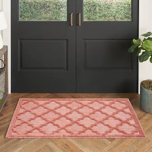 Easy Care Coral doormat 2 ft. x 4 ft. Trellis Contemporary Area Rug