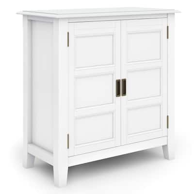 Burlington Solid Wood 30 in. Wide Transitional Low Storage Cabinet in White