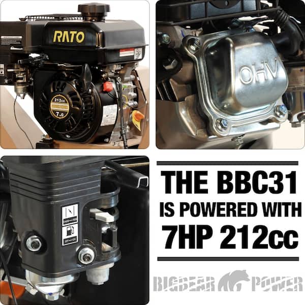 BIGBEAR POWER Tornadic 3 in. 7 HP Gas Powered Commercial Chipper