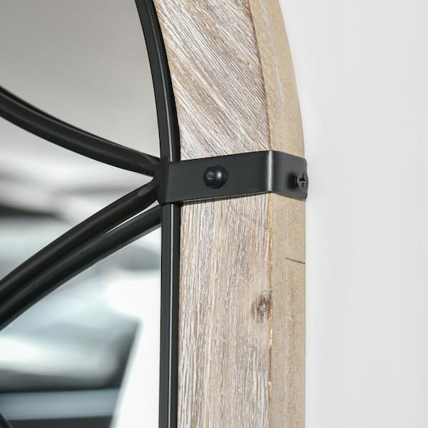 Rustic 23.5 in. W x 36.5 in. H Large Farmhouse Arch Window Wall