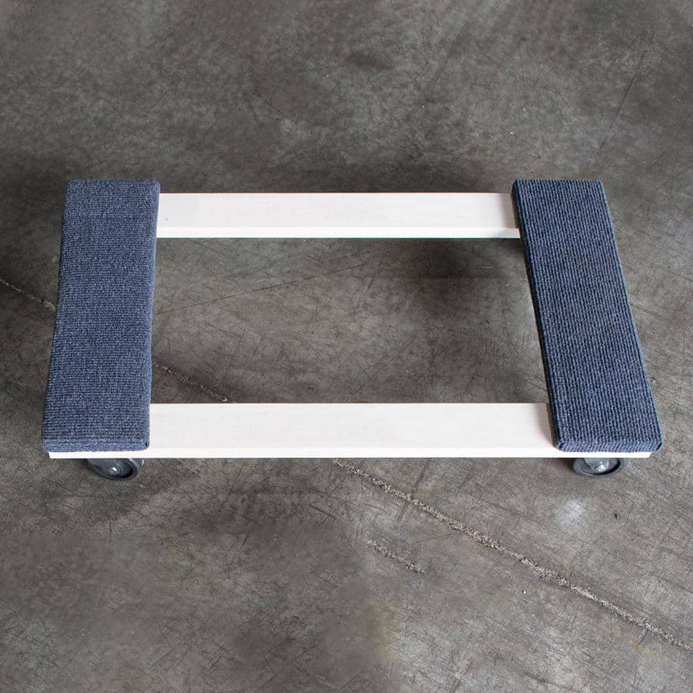 Gray and Tan Wooden Flat Furniture Dolly with Swivel Casters