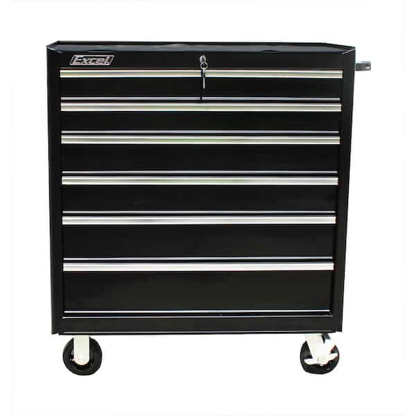 Excel TB2608-X 36 in. 7 Drawer Roller Cabinet Tool Chest, Black