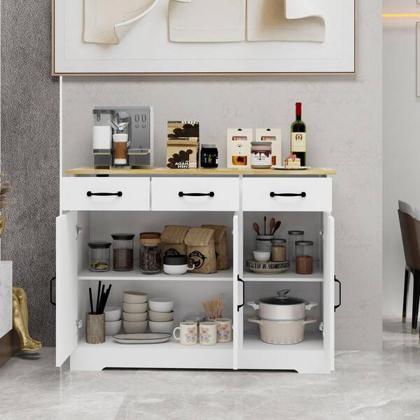 Tahanbath Buxton Rectangle 2-Door Storage Tall Cabinet White Z
