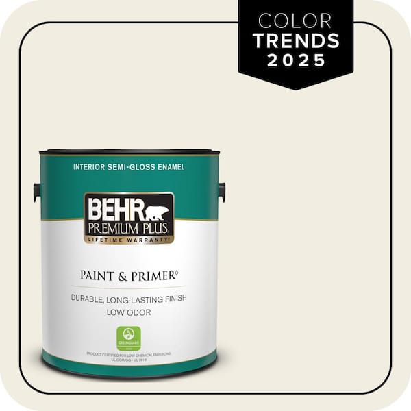BEHR PREMIUM PLUS 1 gal. Designer Collection #DC-003 Blank Canvas Semi-Gloss Enamel Low Odor Interior Paint & Primer