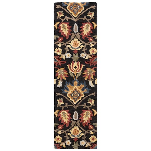 Blossom 2 ft. x 20 ft. Charcoal/Multi Oriental Runner Rug