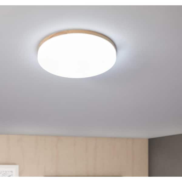aiwen 15 in. 1-Light White Creative Design Simple Circle 25-Watt Integrated LED Flush Mount Ceiling Lighting