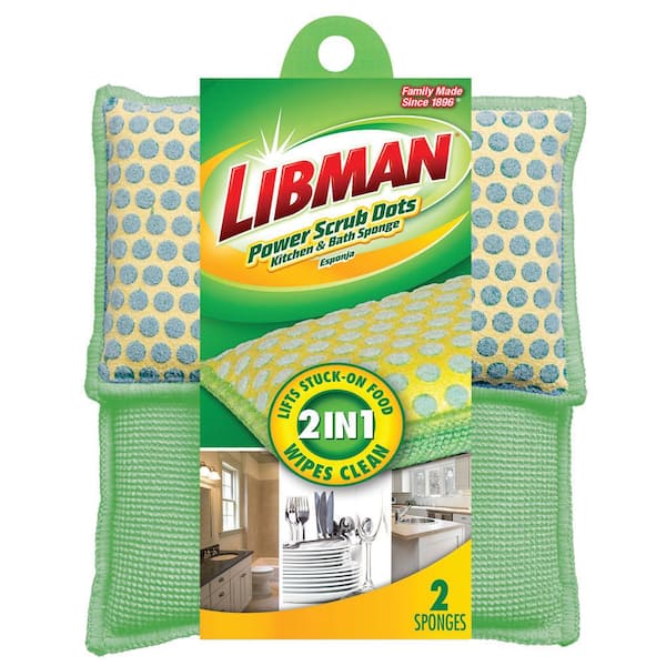 Libman Power Scrub Dots Kitchen and Bath Sponges (2-Count)