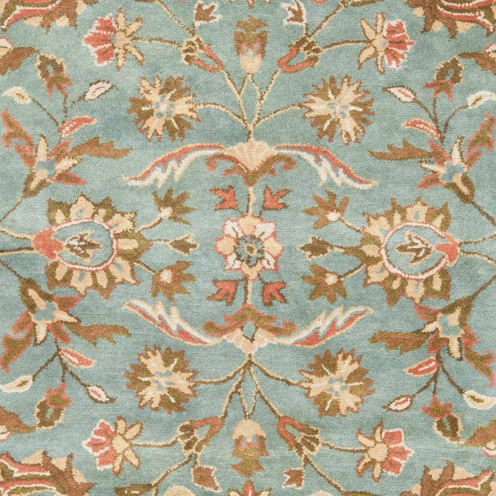 Blue 6' x 9' Hand-Tufted Wool Traditional Area Rug