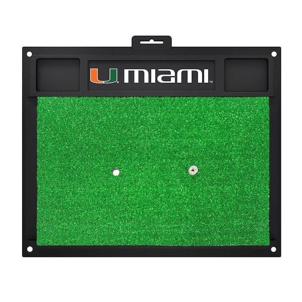FANMATS NCAA University of Miami 17 in. x 20 in. Golf Hitting Mat