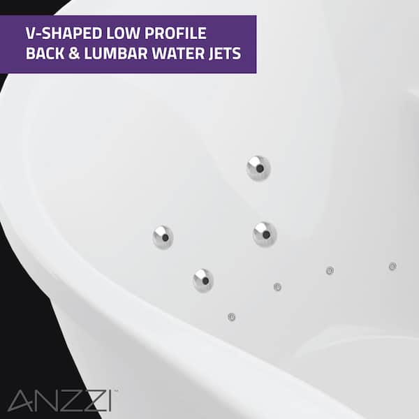 Lori 72 in. Acrylic Flatbottom Whirlpool and Air Bathtub in White