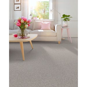 River Rocks II - Brushed Nickel - Gray 56.2 oz. SD Polyester Texture Installed Carpet