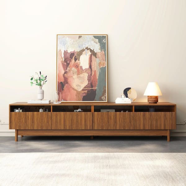 ディスプレイスタンド　Walnut製　◆Woody’s Plus Store◆ Harper & Bright Designs Modern Walnut TV Stand Entertainment