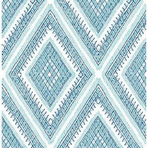 Zaya Blue Tribal Diamonds Paper Strippable Roll (Covers 56.4 sq. ft.)