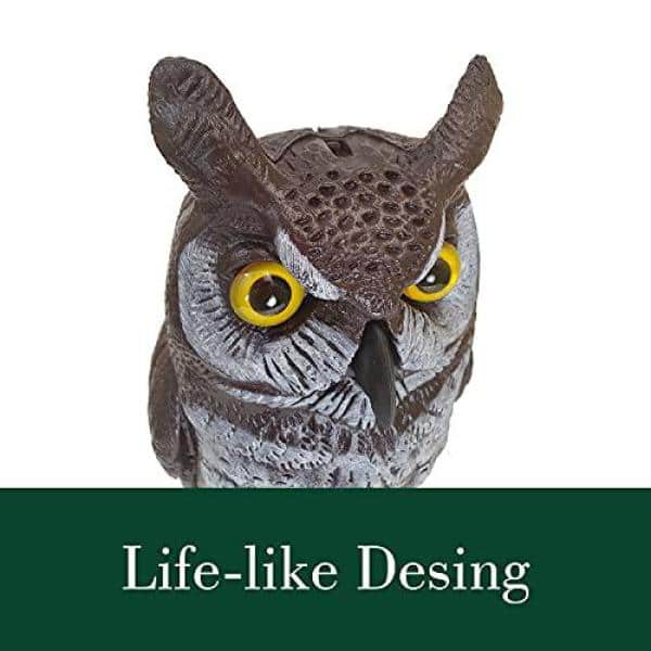 16" Brown Hand-Painted Plastic Garden Owl Statue
