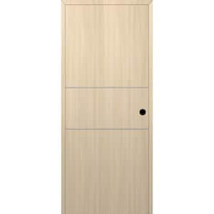 Optima 2H DIY-Friendly 28 in. x 84 in. Left-Hand Solid Core Loire Ash Composite Single Prehung Interior Door