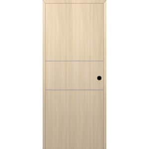 Optima 2H DIY-Friendly 36 in. x 80 in. Left-Hand Solid Core Loire Ash Composite Single Prehung Interior Door