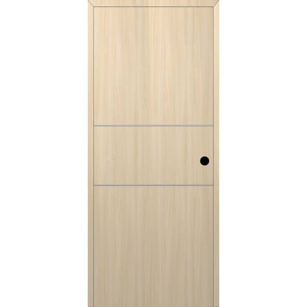 Belldinni Optima 2H DIY-Friendly 30 in. x 80 in. Left-Hand Solid Core Loire Ash Composite Single Prehung Interior Door
