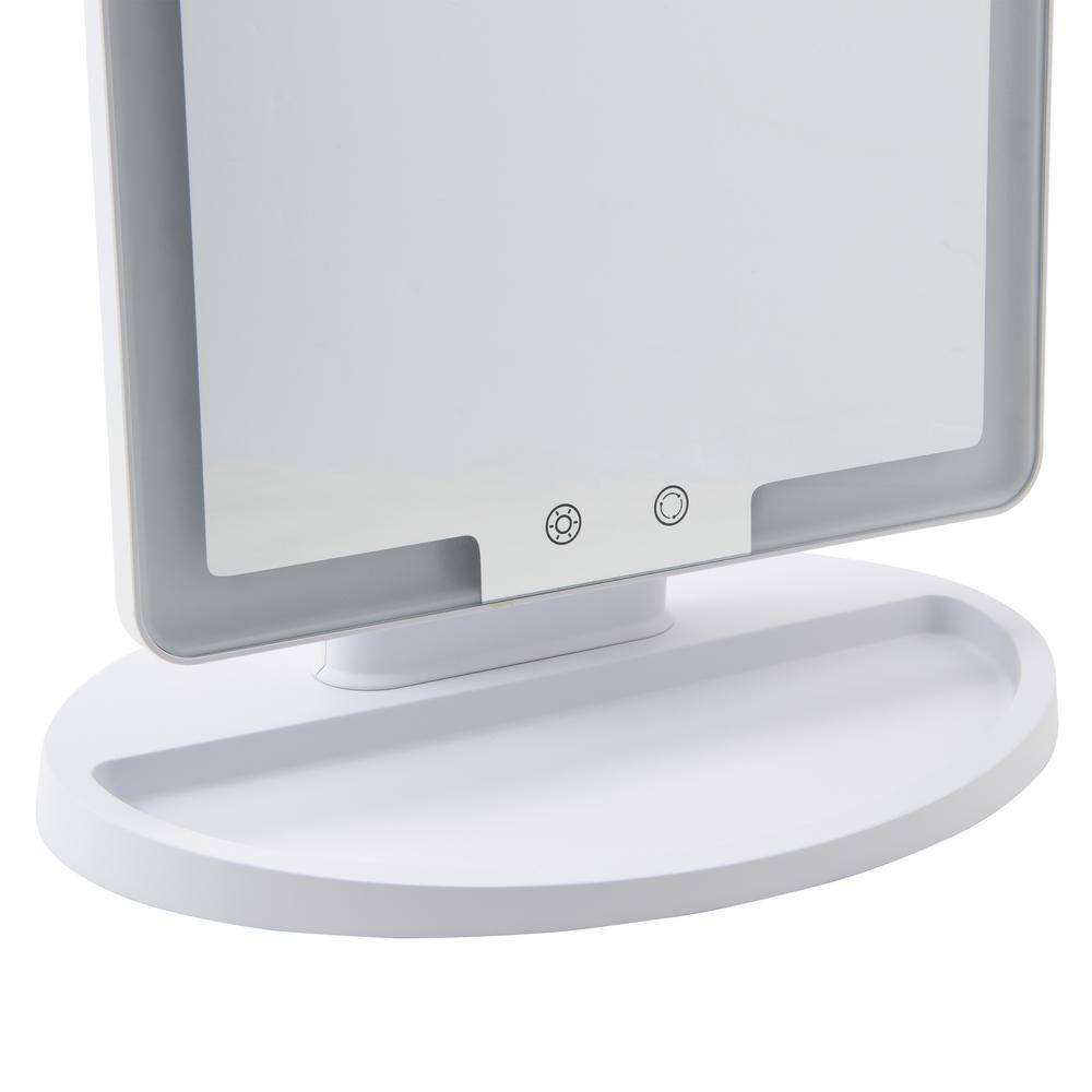 Elegant Reflective Countertop Vanity Mirror with LED Lighting