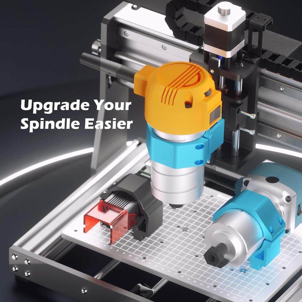 Genmitsu Silver Aluminum CNC Router Machine with Upgraded 3 Axis Engraver