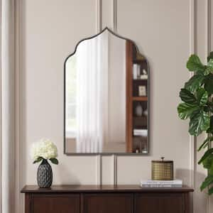 Medium Ornate Arched Champagne Classic Accent Mirror (35 in. H x 24 in. W)