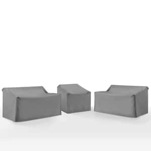 3-Pieces Gray Outdoor Sectional Furniture Cover Set