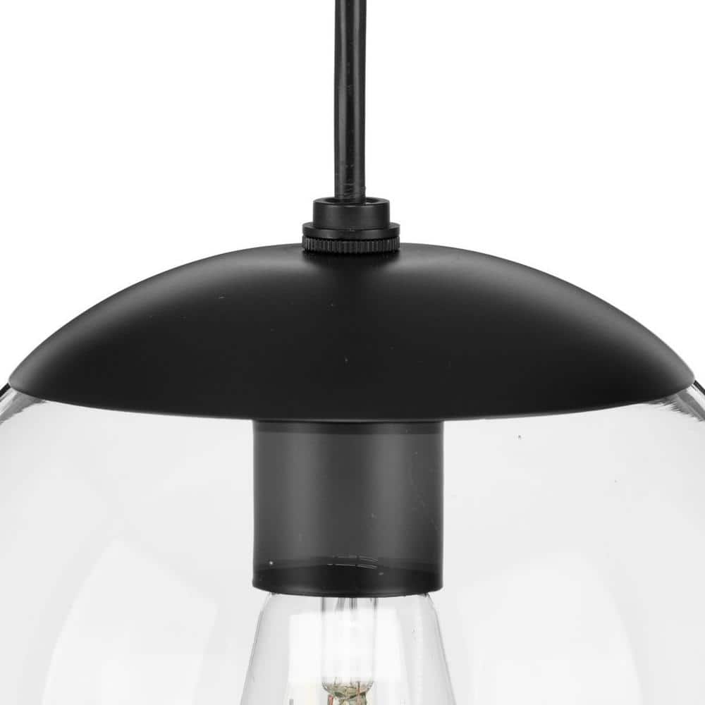 Atwell Matte Black Glass Globe Pendant Light