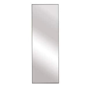23 in. W x 65 in. H Black Solid Wood Frame Full-Length Floor Standing Mirror, Wall Mounted Mirror