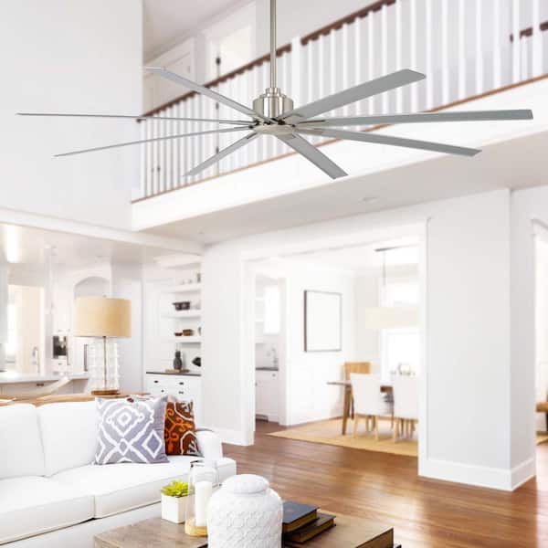 Xtreme H2O 84 in. Indoor/Outdoor Brushed Nickel Wet Ceiling Fan with Remote Control