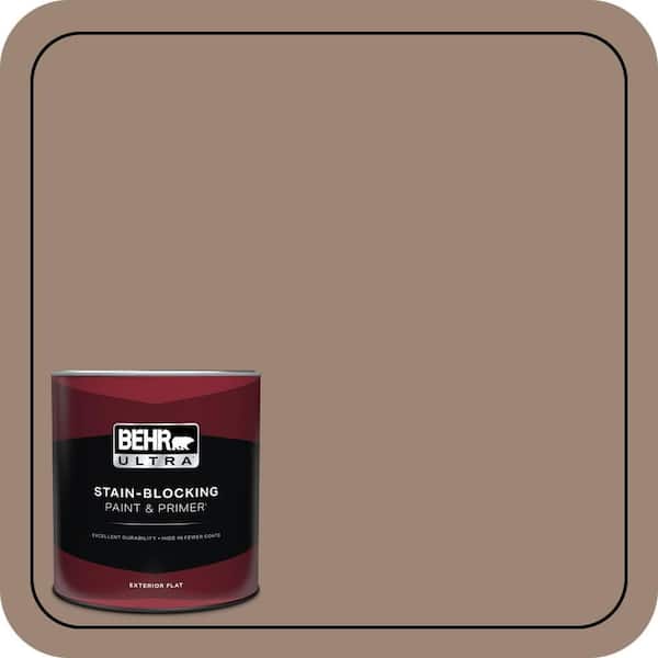 BEHR ULTRA 1 qt. #PPU5-16 Earthnut Flat Exterior Paint & Primer