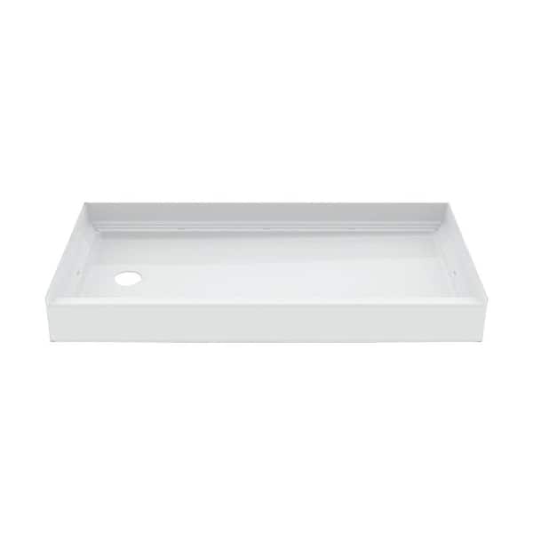 Aquatic A2 60 in. x 30 in. Single Threshold Left Drain Shower Base in White