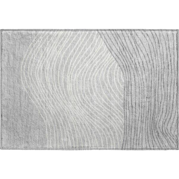 Mayfield Premium Machine Washable Abstract AMF2350 Gray 2 ft. x 3 ft. Accent Rug