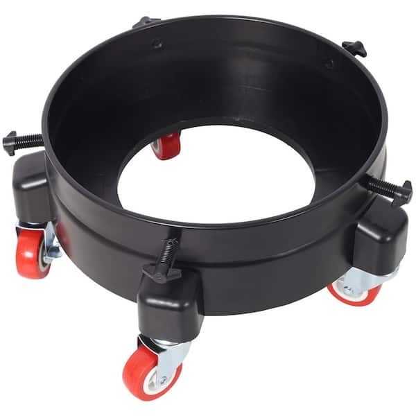Black 11.2 in. Removable Rolling Bucket Dolly with 5 360° Roll Swivel Casters for 5-Gallon Buckets