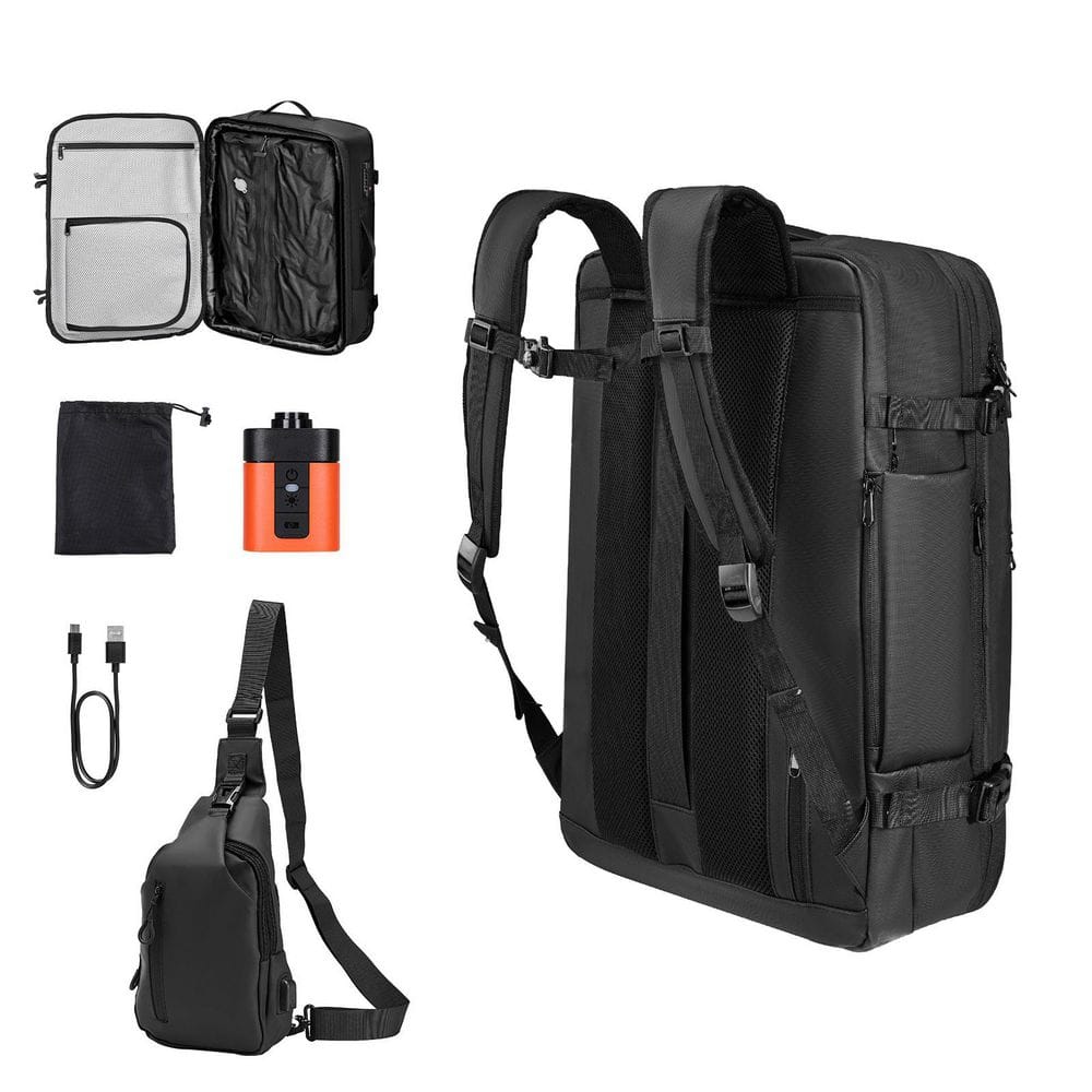 air vacuum travel backpack TravelPack Bag - by Ekster Space Saving Compression Kit for Luggage & Clothing Package Includes Bluterm Vacuum Compression Travel Backpack
